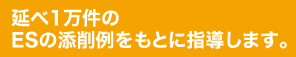 延べ1万件のESの添削例をもとに指導します。